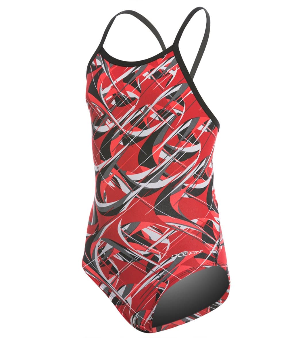Dolfin Youth Reliance Predator V Back One Piece Swimsuit - Red 24 - Swimoutlet.com
