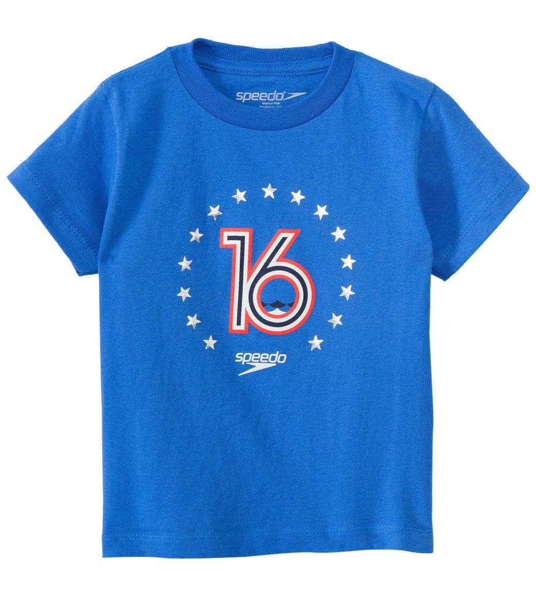 Speedo Men's Toddler 16 Tee Shirt - Blue 3T Cotton - Swimoutlet.com