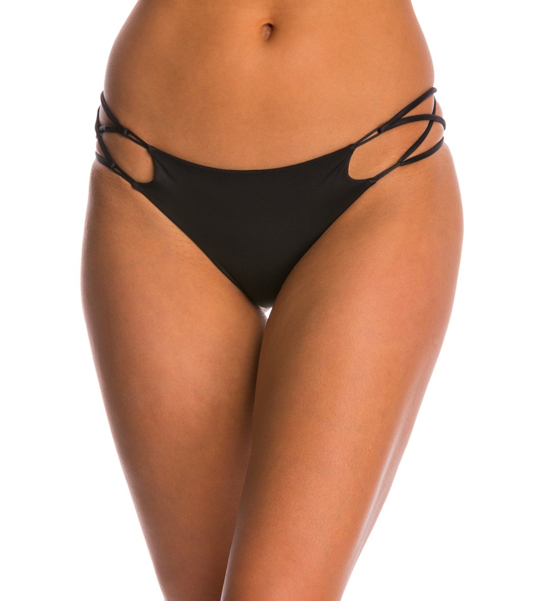 Indah Let's Get Lost Sasa Criss Cross Bikini Bottom - Black Xl Elastane/Polyamide - Swimoutlet.com