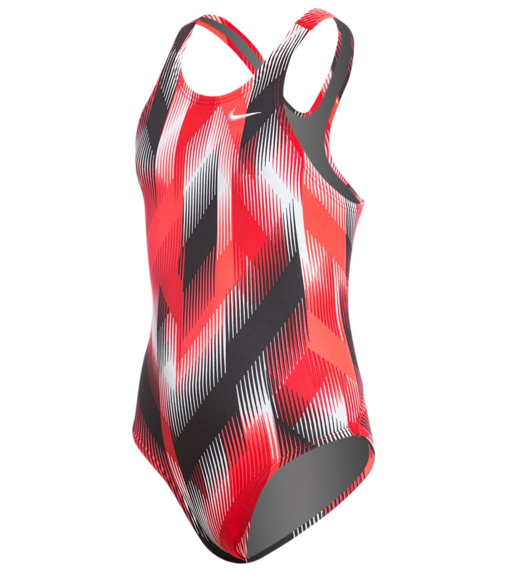 Nike Youth Beam Powerback Tank One Piece Swimsuit - University Red 22 Polyester - Swimoutlet.com