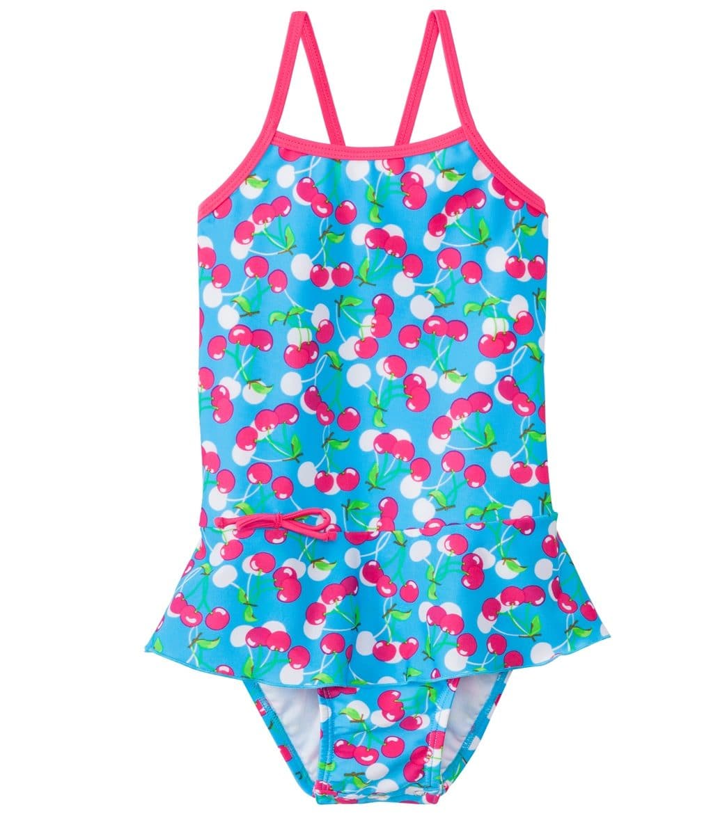 SnapMe girls' very cherry skirted peplum one piece swimsuit uvp 50+ 6 months-8yrs - 3t - swimoutlet.com