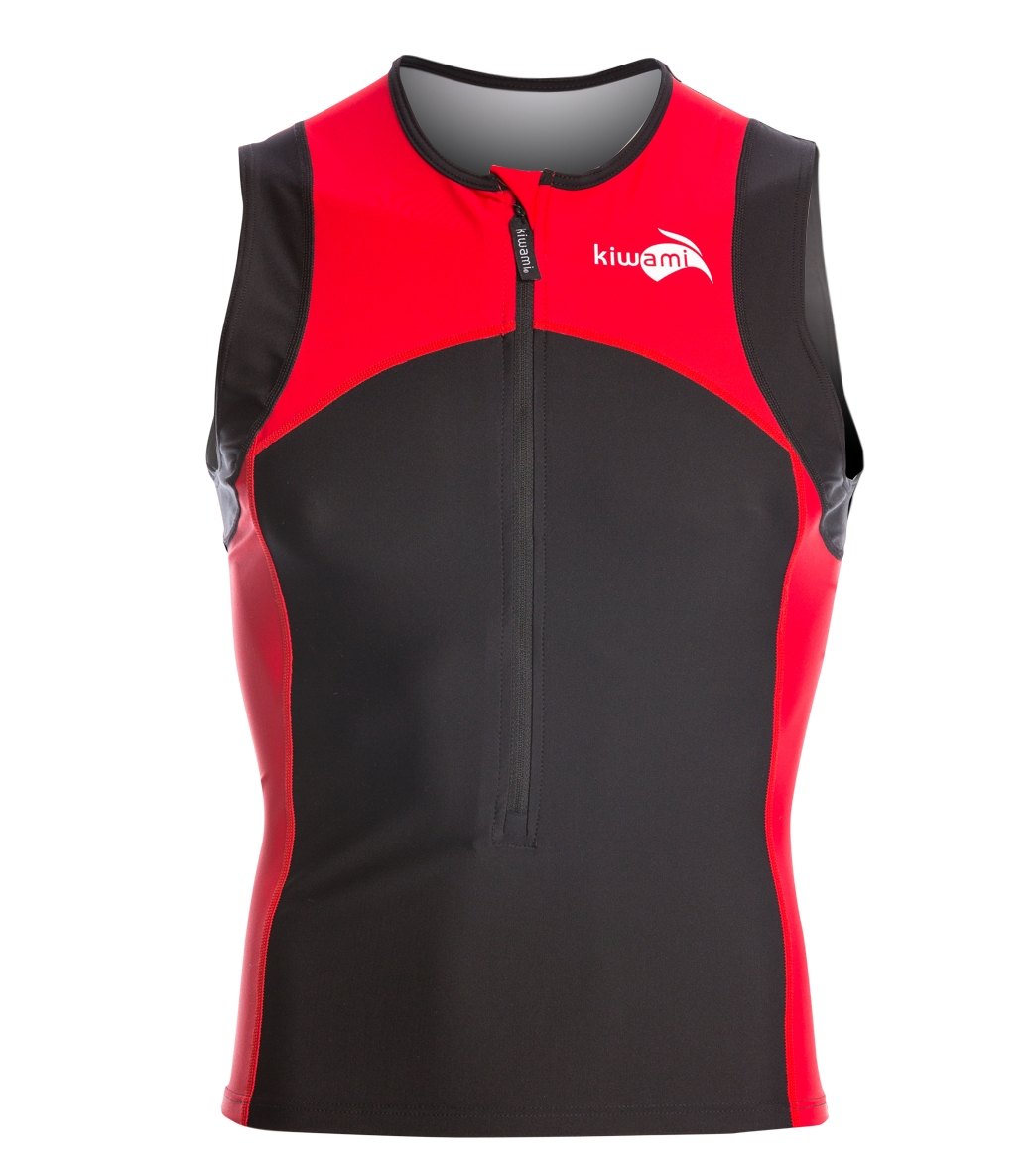 Kiwami Men's Prima Triathlon Top - Black/Red/White Small - Swimoutlet.com