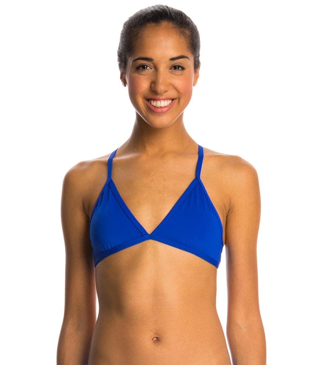 Dolfin Bellas Strappy Triangle Bikini Swimsuit Top - Blue X-Small Polyester/Spandex - Swimoutlet.com