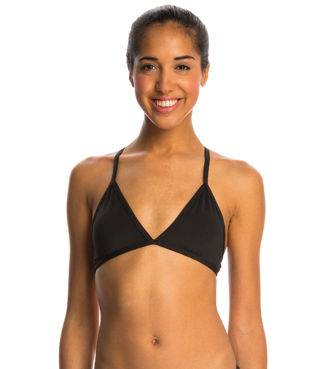Dolfin Bellas Strappy Triangle Bikini Swimsuit Top - Black Xx-Small Polyester/Spandex - Swimoutlet.com