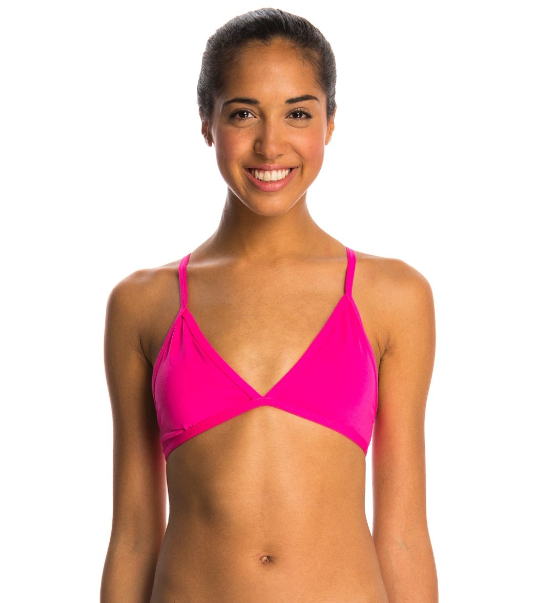 Dolfin Bellas Strappy Triangle Bikini Swimsuit Top - Pink X-Small Polyester/Spandex - Swimoutlet.com