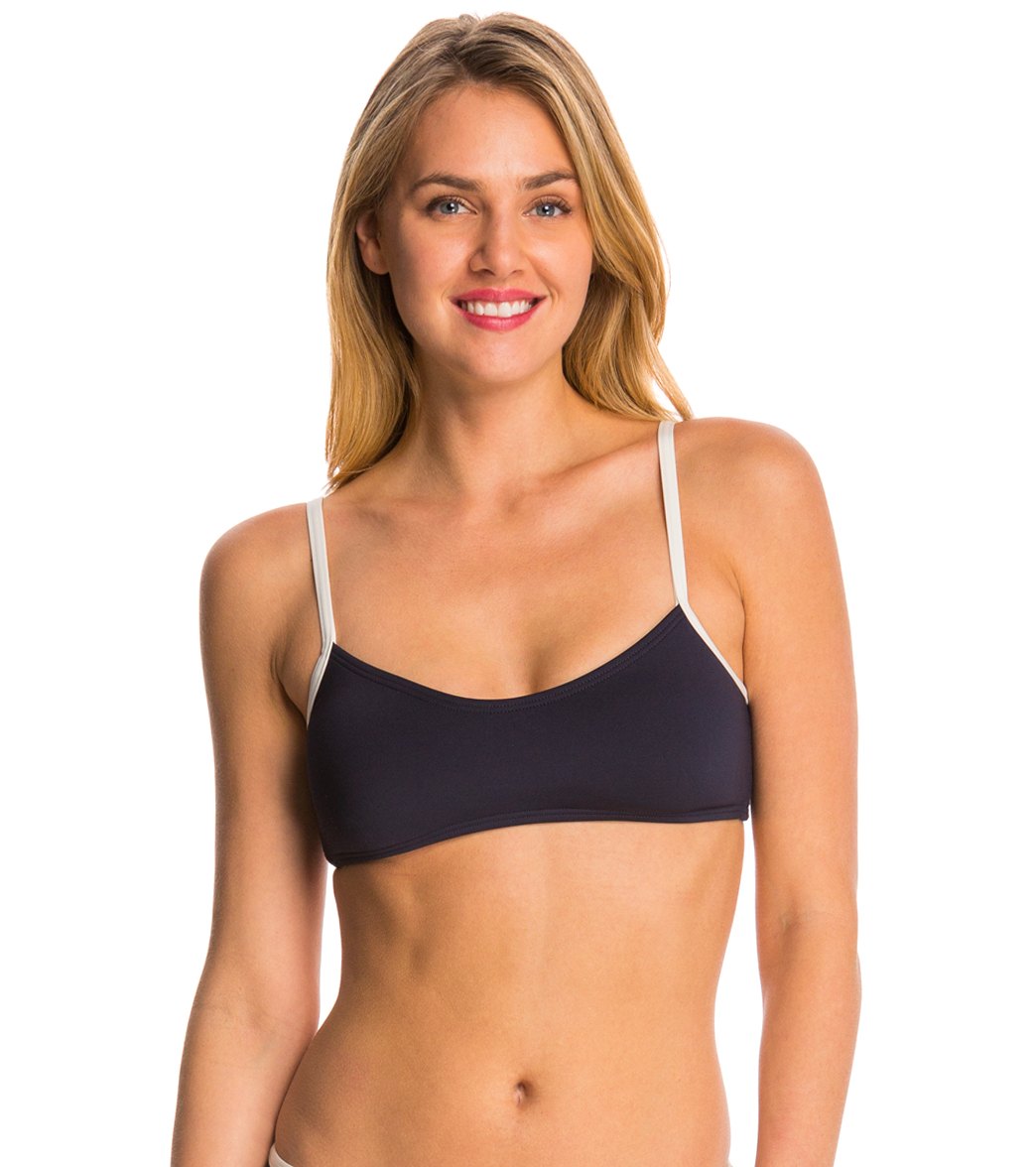 Kate Spade New York Plage Du Midi Mini Bow Bralette Bikini Top - Rich Navy Xl - Swimoutlet.com