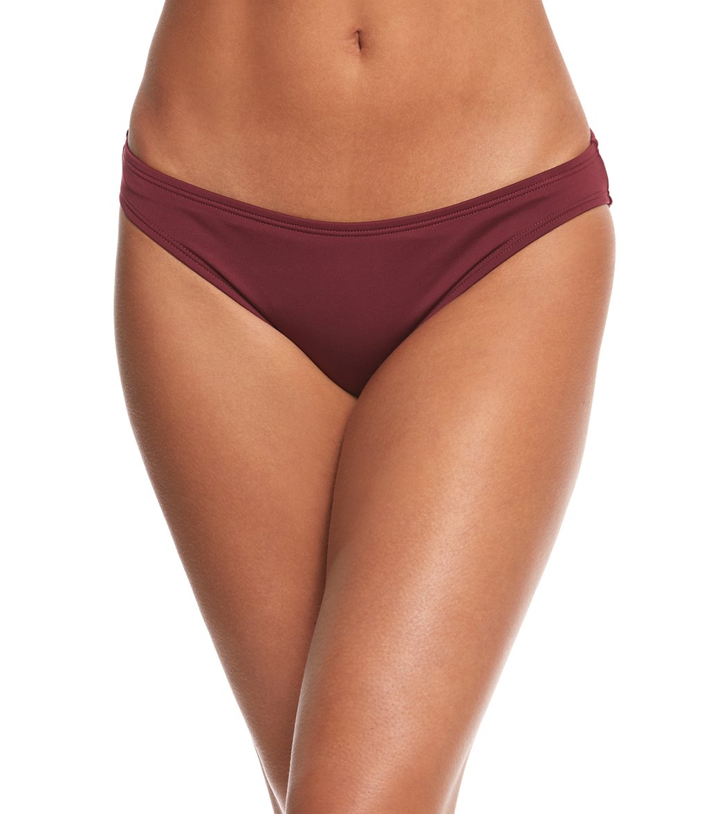 Carmen Marc Valvo Classic Hipster Bikini Bottom - Plum X-Small Nylon/Spandex - Swimoutlet.com