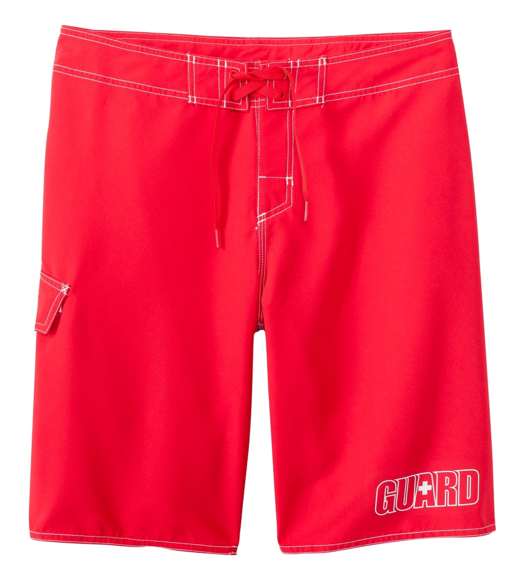 Dolfin Guard Fitted Board Short Swimsuit - Red 40 Polyester - Swimoutlet.com