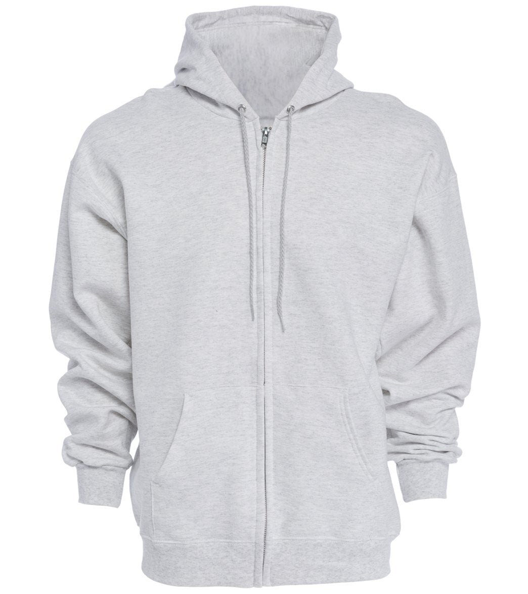 Men's Adult Full Zip Hoodie - Grey Large Cotton/Polyester - Swimoutlet.com