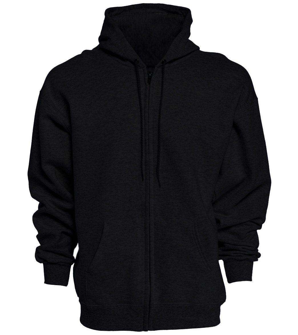 Men's Adult Full Zip Hoodie - Black Medium Cotton/Polyester - Swimoutlet.com