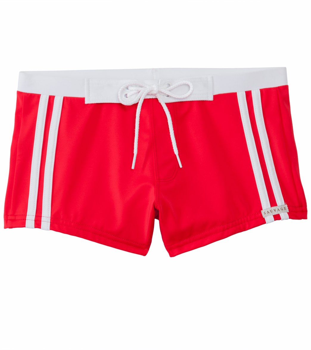 Sauvage Riviera Athletic Fit Swim Trunk - Red Xl - Swimoutlet.com