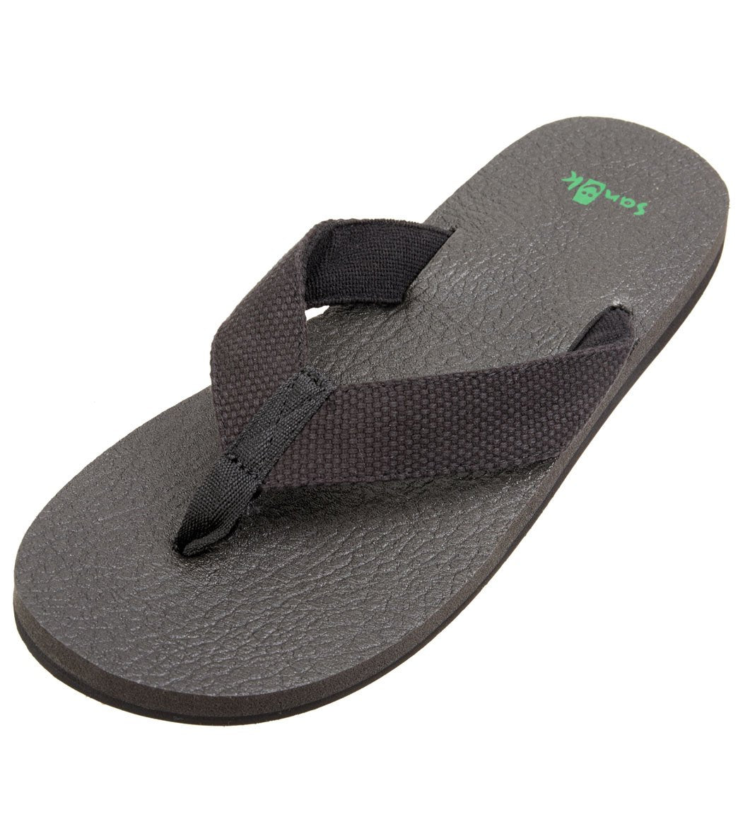 Sanuk Men's Yogi 4 Flip Flop - Blackout 7 Nylon/Rubber - Swimoutlet.com