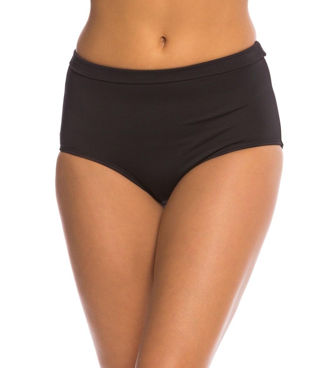 Coco Reef Classic Solid Power Pants Bikini Bottom - Castaway Black Medium - Swimoutlet.com