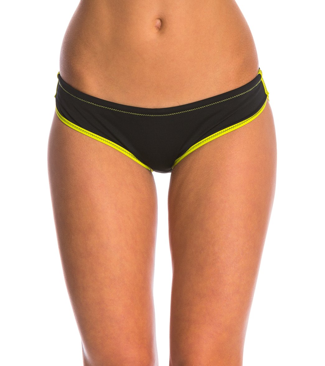Arena Women's Sports Racer Brief Swimsuit - Black/Soft Green 28 Polyester/Pbt - Swimoutlet.com