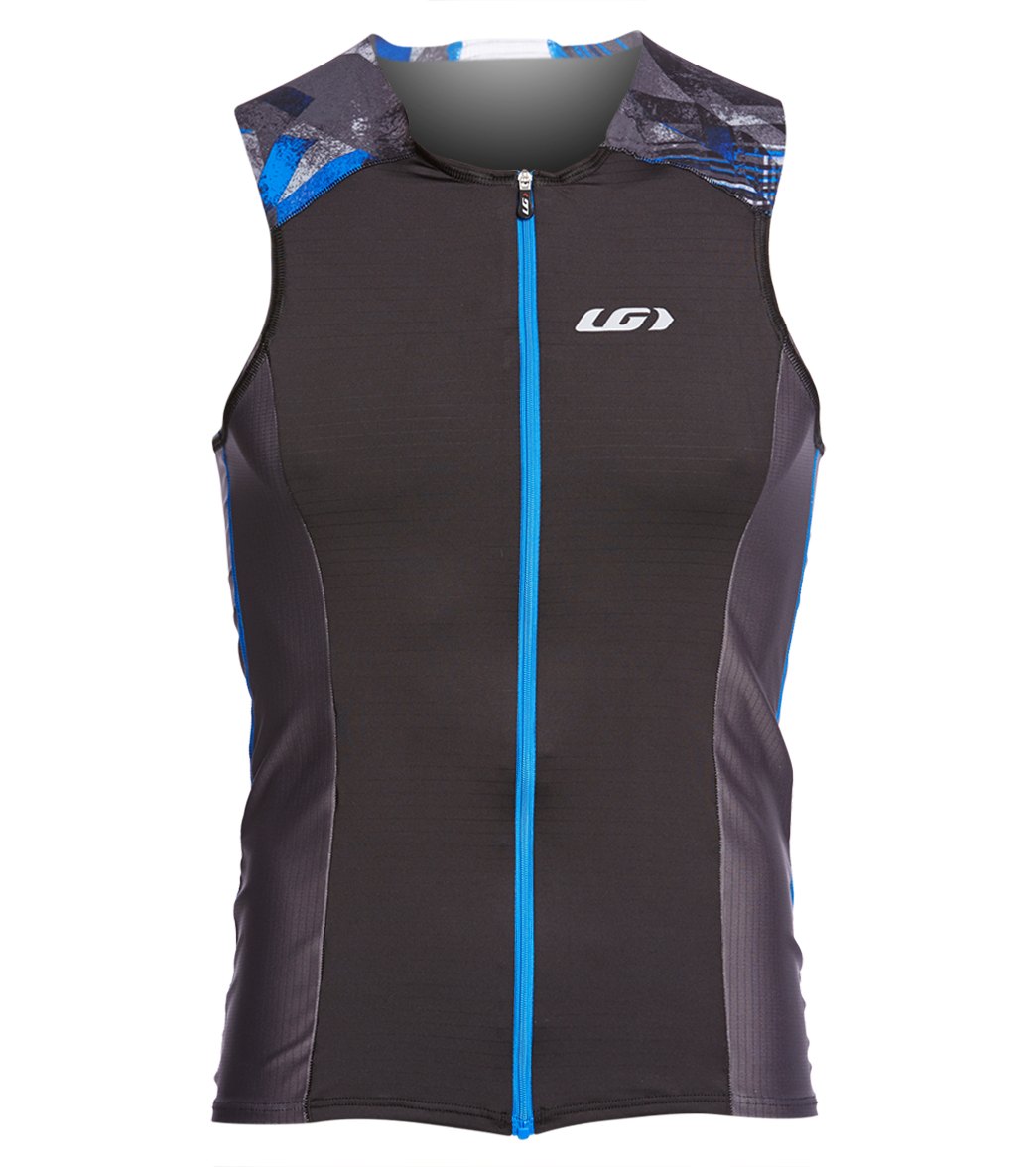 Louis Garneau Men's Pro Carbon Comfort Tri Top - Black/Multi 17 Small - Swimoutlet.com