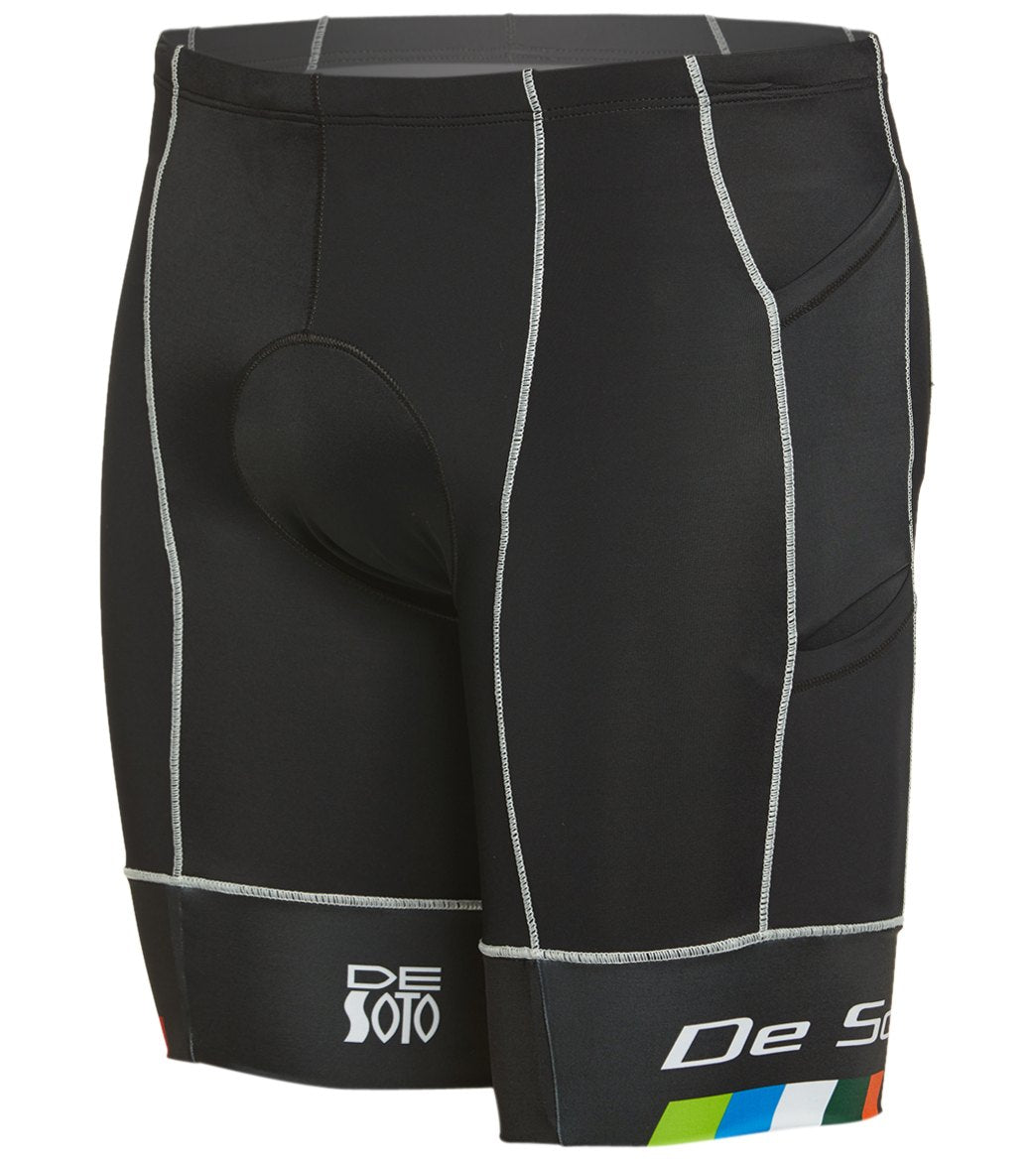 Desoto Men's Mobius 4 Pocket Tri Short - Black/De Soto Leg Band Small - Swimoutlet.com