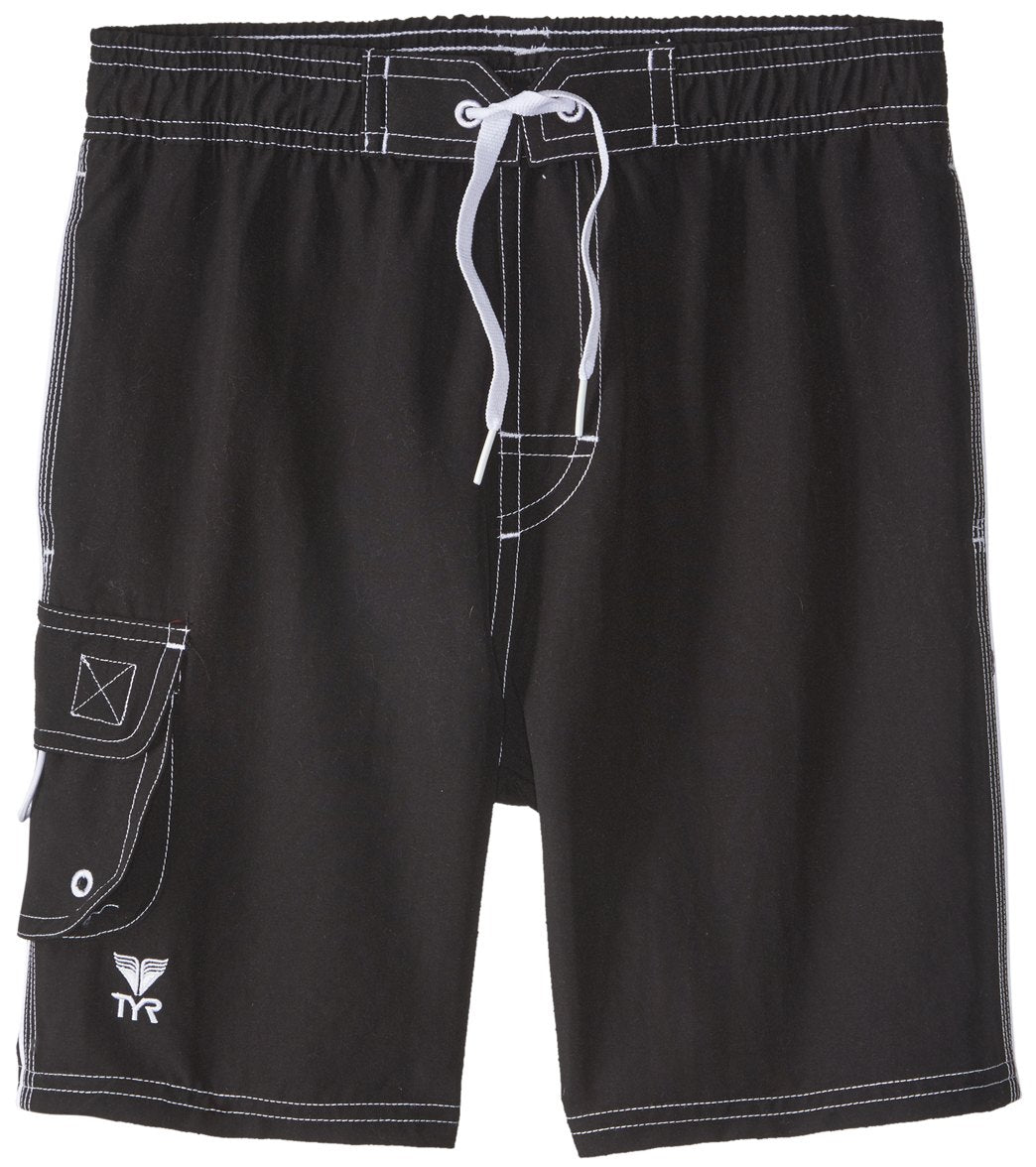 TYR Boys' Solid Challenger Swim Short Toddler/Little/Big Kid - Black Medium 8/10 - Swimoutlet.com