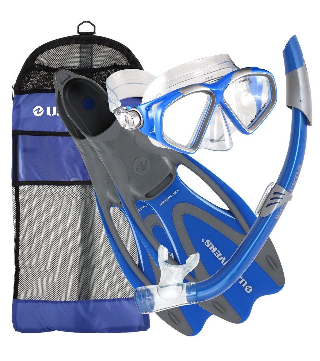 U.S. Divers Cozumel Mask Seabreeze Snorkel / Proflex Fins / Gear Set at SwimOutlet.com