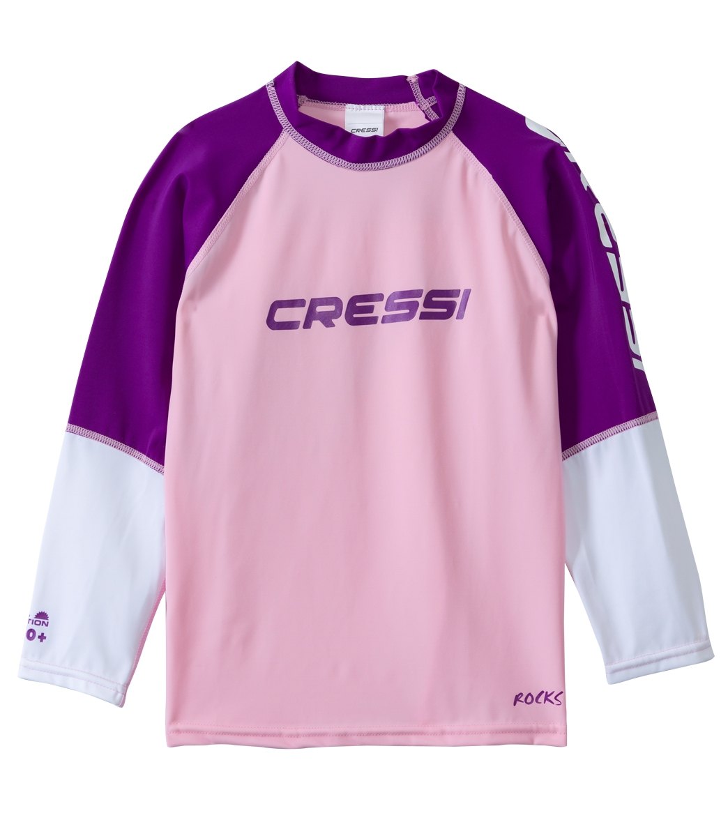 Cressi Girls' Rocks Long Sleeve Rashguard 7Yrs-15Yrs - Pink Medium - Swimoutlet.com