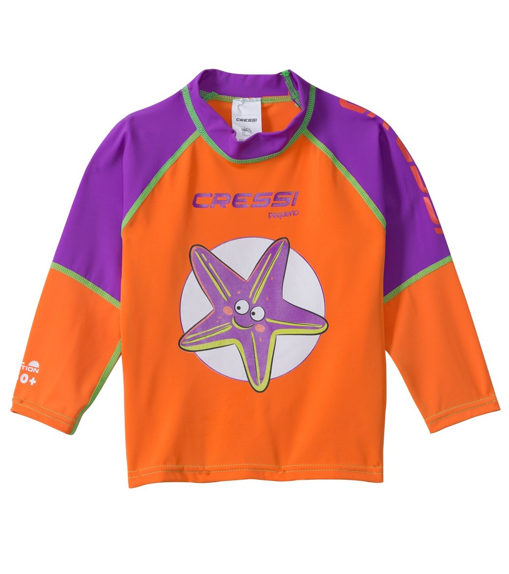 Cressi girls' pequeno long sleeve rashguard 2t-7yrs - starfish medium - swimoutlet.com