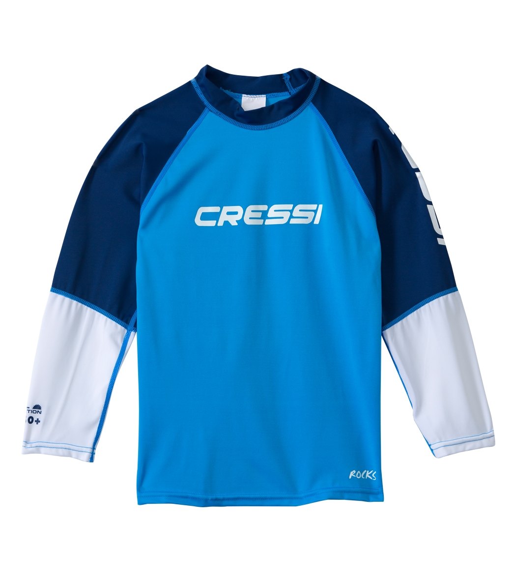 Cressi Boys' Rocks Long Sleeve Rashguard 7Yrs-15Yrs - Blue Large - Swimoutlet.com