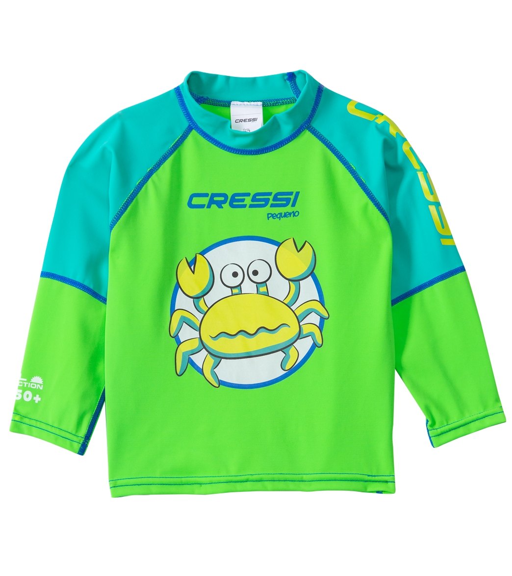 Cressi boys' pequeno long sleeve rashguard 2t-7yrs - crab medium - swimoutlet.com