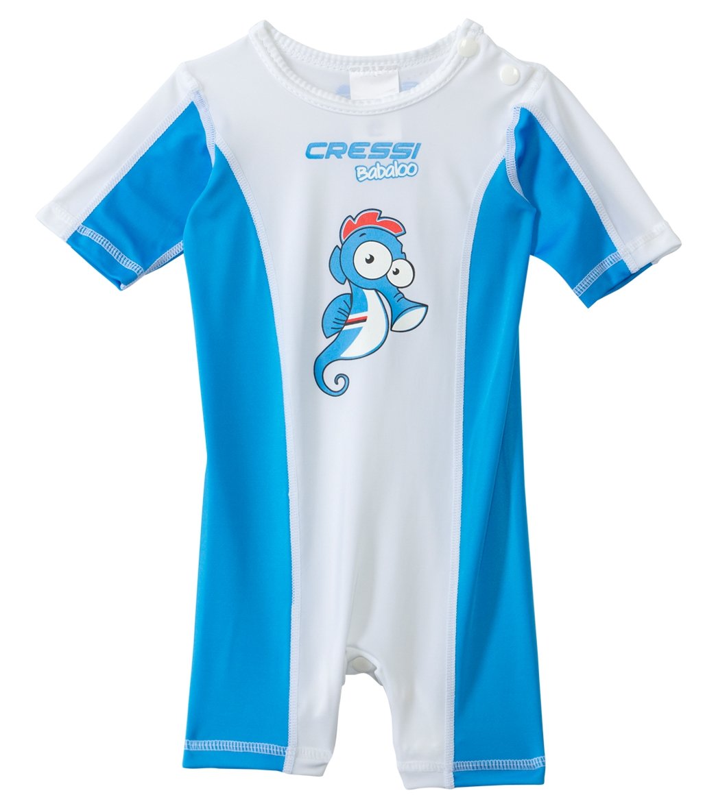 Cressi boys' babaloo rashguard onesie 6 -24 months - blue medium - swimoutlet.com