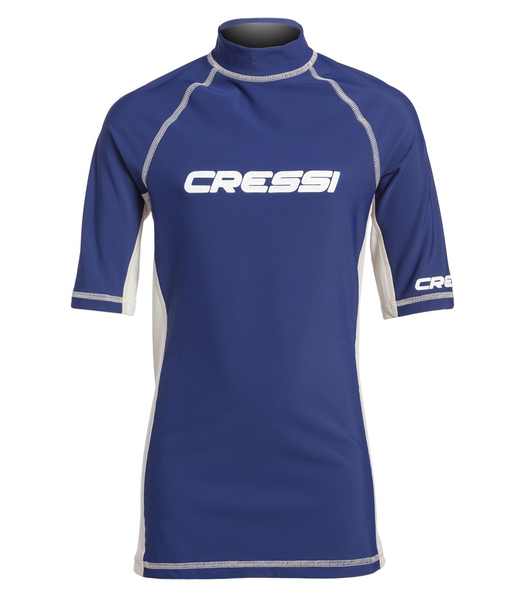 Cressi Boys' Classic Short Sleeve Rashguard 7Yrs-15Yrs - Blue Small - Swimoutlet.com