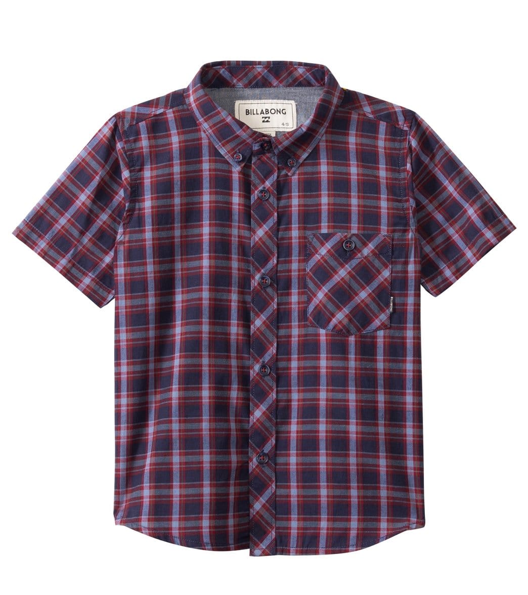 Billabong Boys' Sheldon Woven Shirt 2T-7Yrs - Navy 3T Cotton/Polyester - Swimoutlet.com