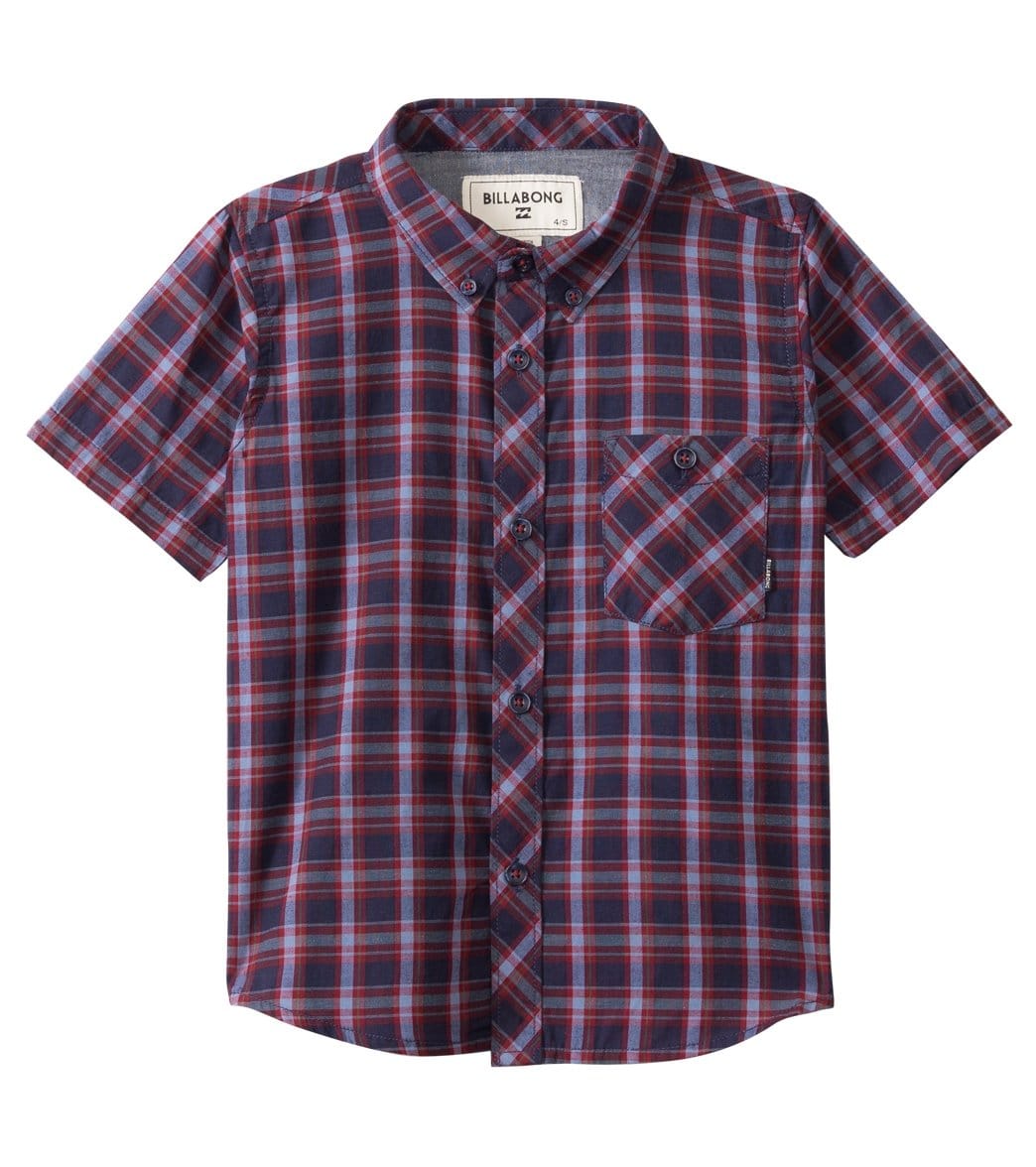 Billabong Boys' Sheldon Woven Shirt 8Yrs-14Yrs+ - Navy Small Cotton/Polyester - Swimoutlet.com