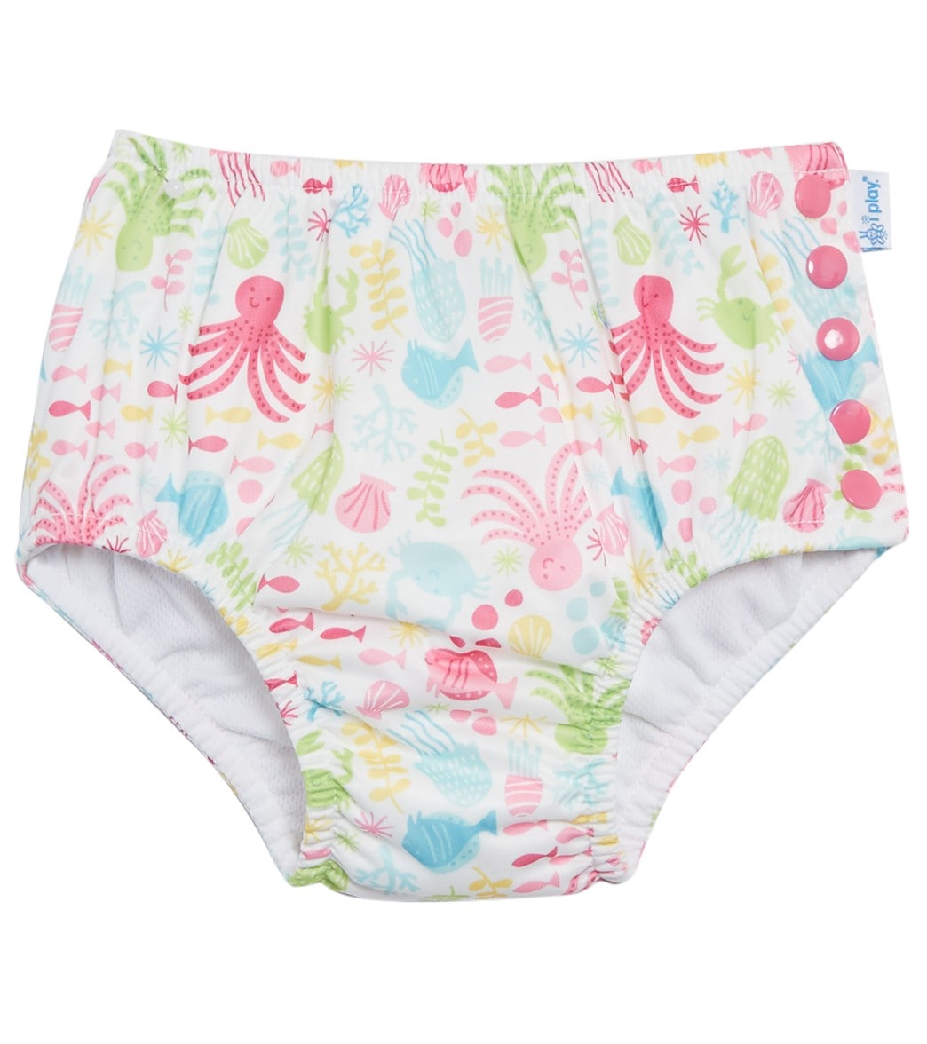 I Play. By Green Sprouts Royal Blue Ultimate Snap Swim Diaper Baby - White 4T Cotton - Swimoutlet.com