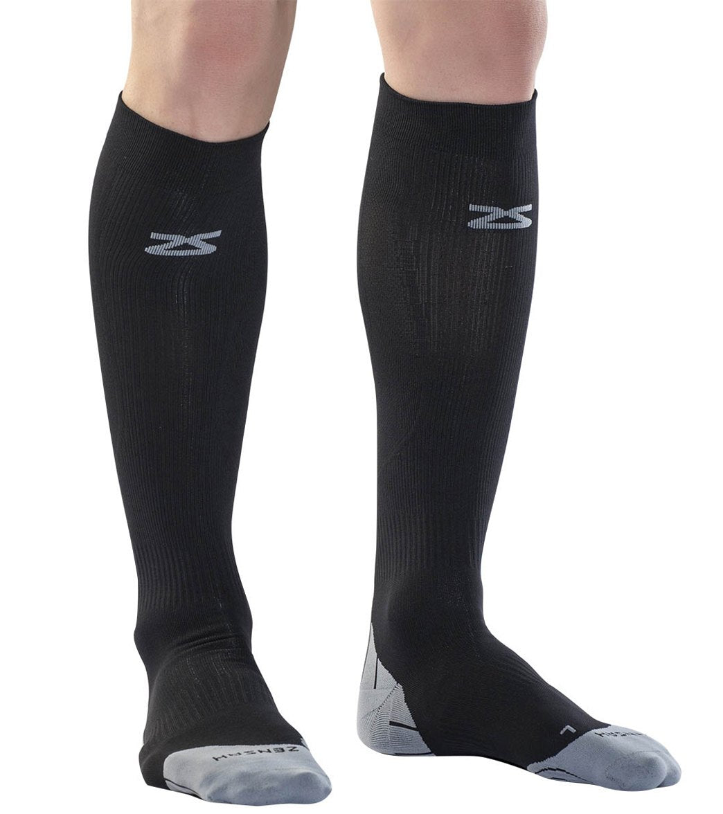 Zensah Tech+ Compression Socks - Black Medium Elastane/Polyamide - Swimoutlet.com