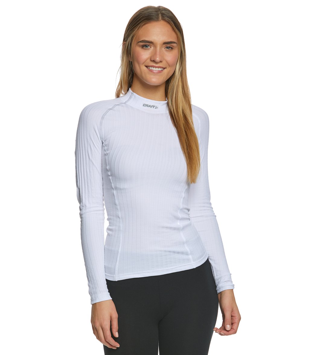 Craft Women's Active Extreme Cn Long Sleeve Baselayer - White/Silver X-Small Polyester - Swimoutlet.com