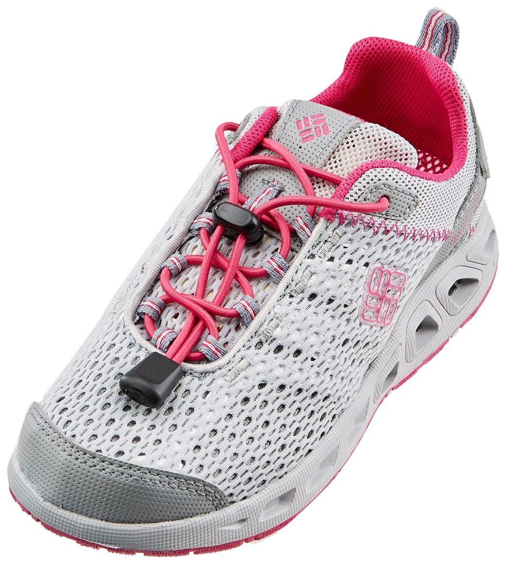 Columbia kids' drainmaker iii water shoes - grey ice/haute pink 11 rubber - swimoutlet.com