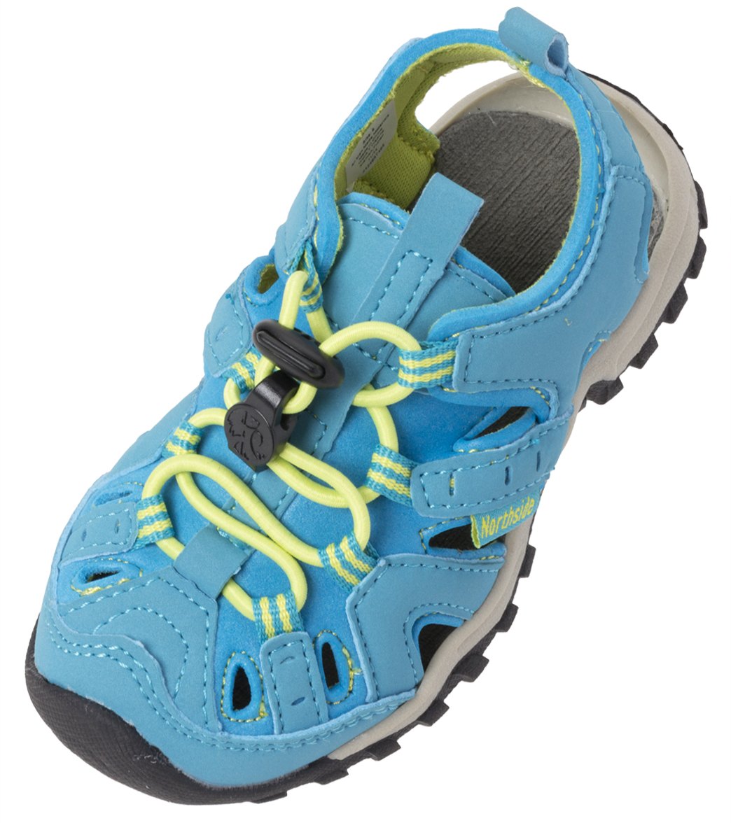 Northside girls' burke ii water shoes - blue/lime 7 faux-suede - swimoutlet.com