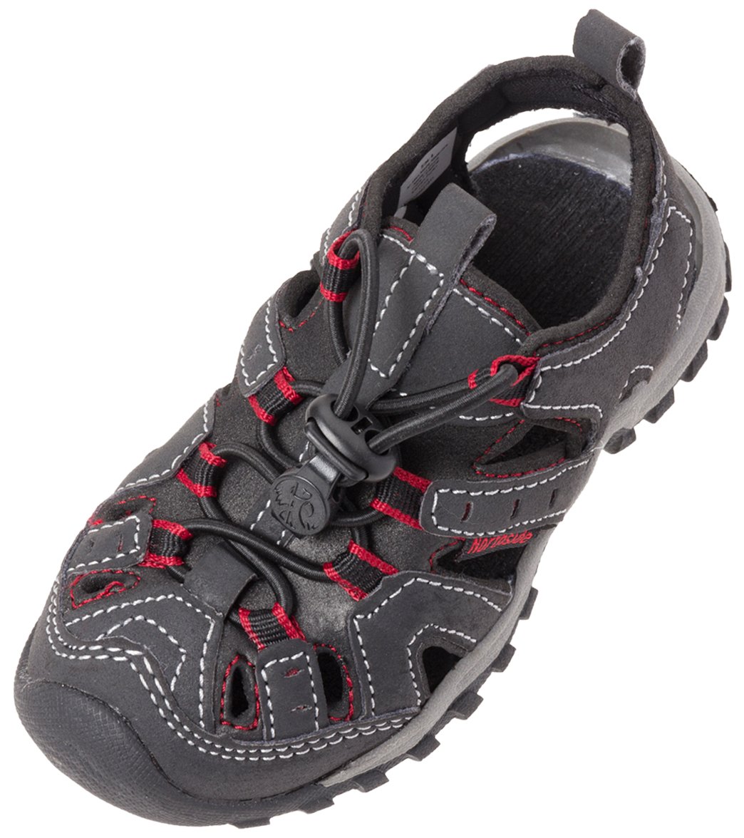 Northside boys' burke ii water shoes - black/red 11 faux-suede - swimoutlet.com