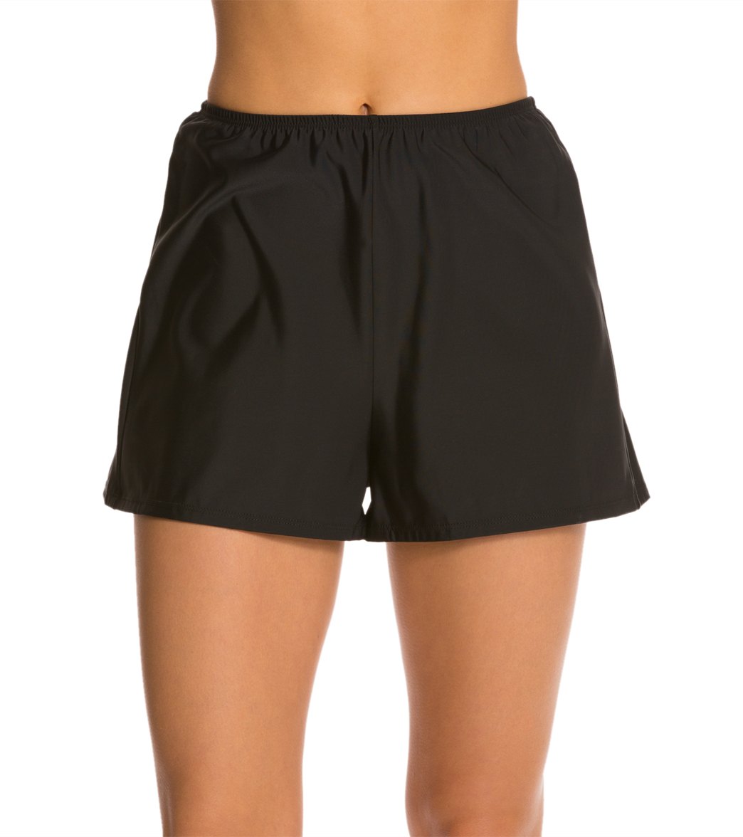 Topanga Solid Swim Short - Black 12 - Swimoutlet.com