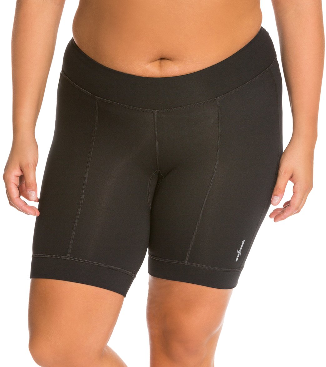 Shebeest Women's Triple Small Ultimo Plus Size Cycling Shorts - Black 2X - Swimoutlet.com