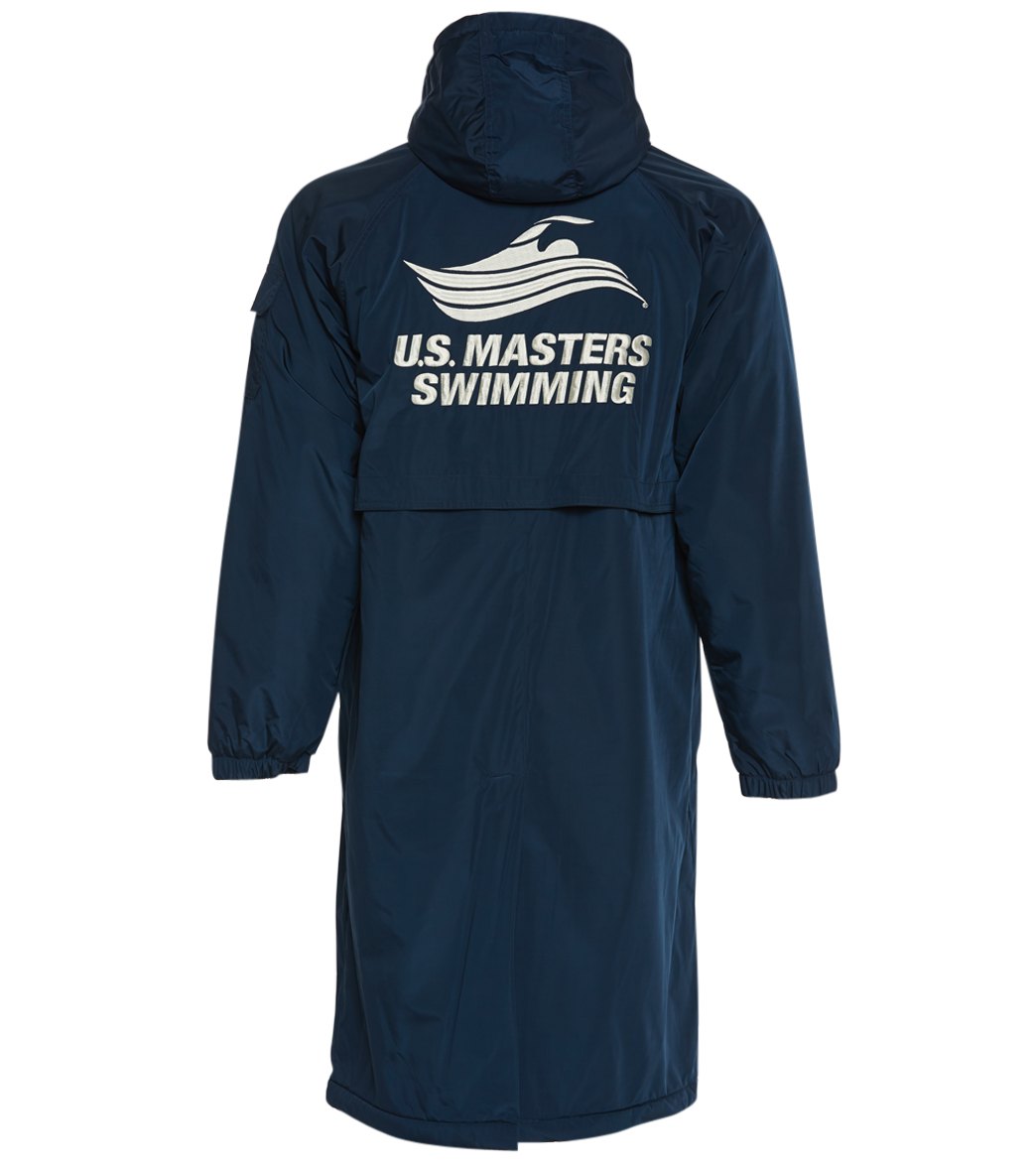 U.s. Masters Swimming Usms Comfort Fleece-Lined Swim Parka - Navy Shell / White Logo X-Small Coat Polyester - Swimoutlet.com