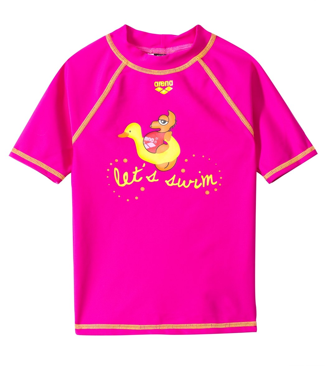 Arena Water Tribe Girls S/S Swim Shirt - Rose Violet 3T Elastane/Polyamide - Swimoutlet.com