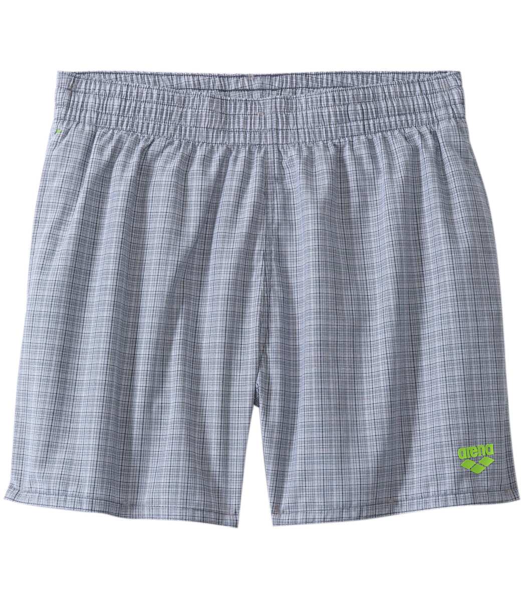 Arena Yarn Dyed Check Swim Trunk - Asphalt X-Small Size X- Small Cotton/Polyester - Swimoutlet.com