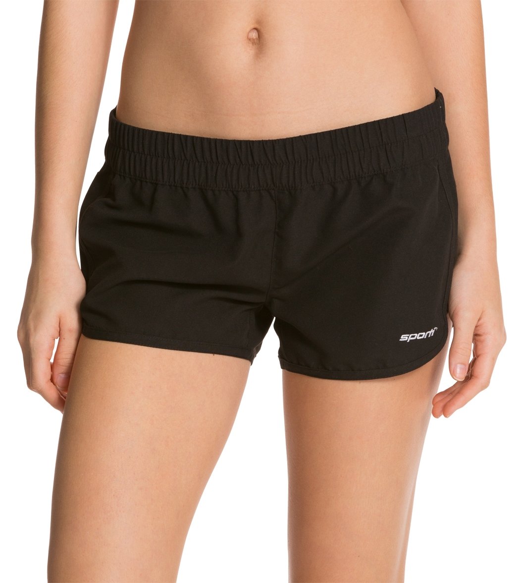 Sporti Women's Cruiser Short - Black Large Microfiber/Polyester - Swimoutlet.com