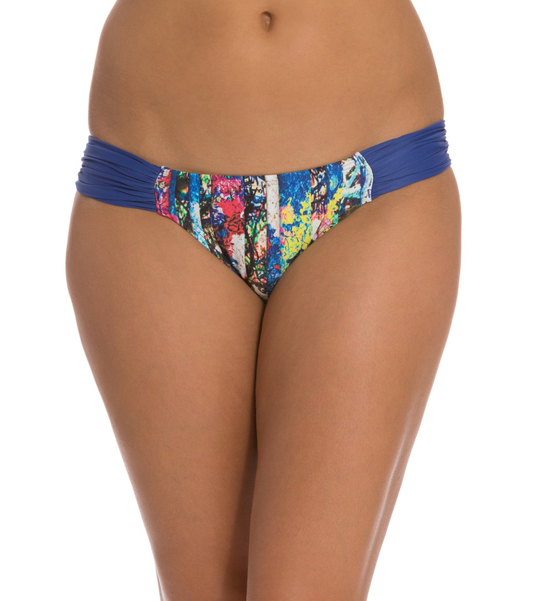 Aerin Rose Arcadia Side Shirred Hipster Bikini Bottom - Medium - Swimoutlet.com