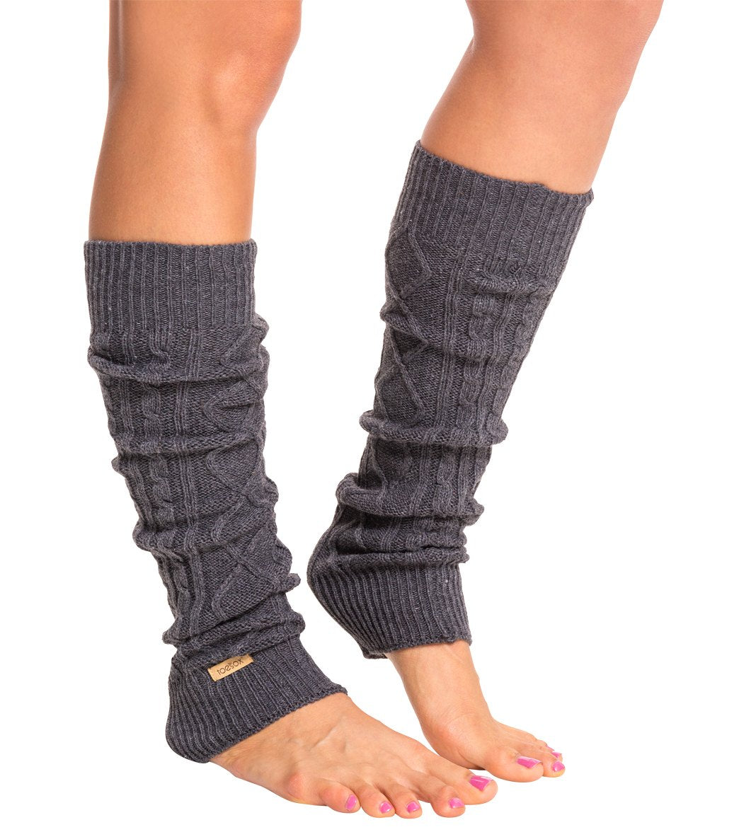 Toesox Knee High Leg Warmers Charcoal Grey at SwimOutlet.com