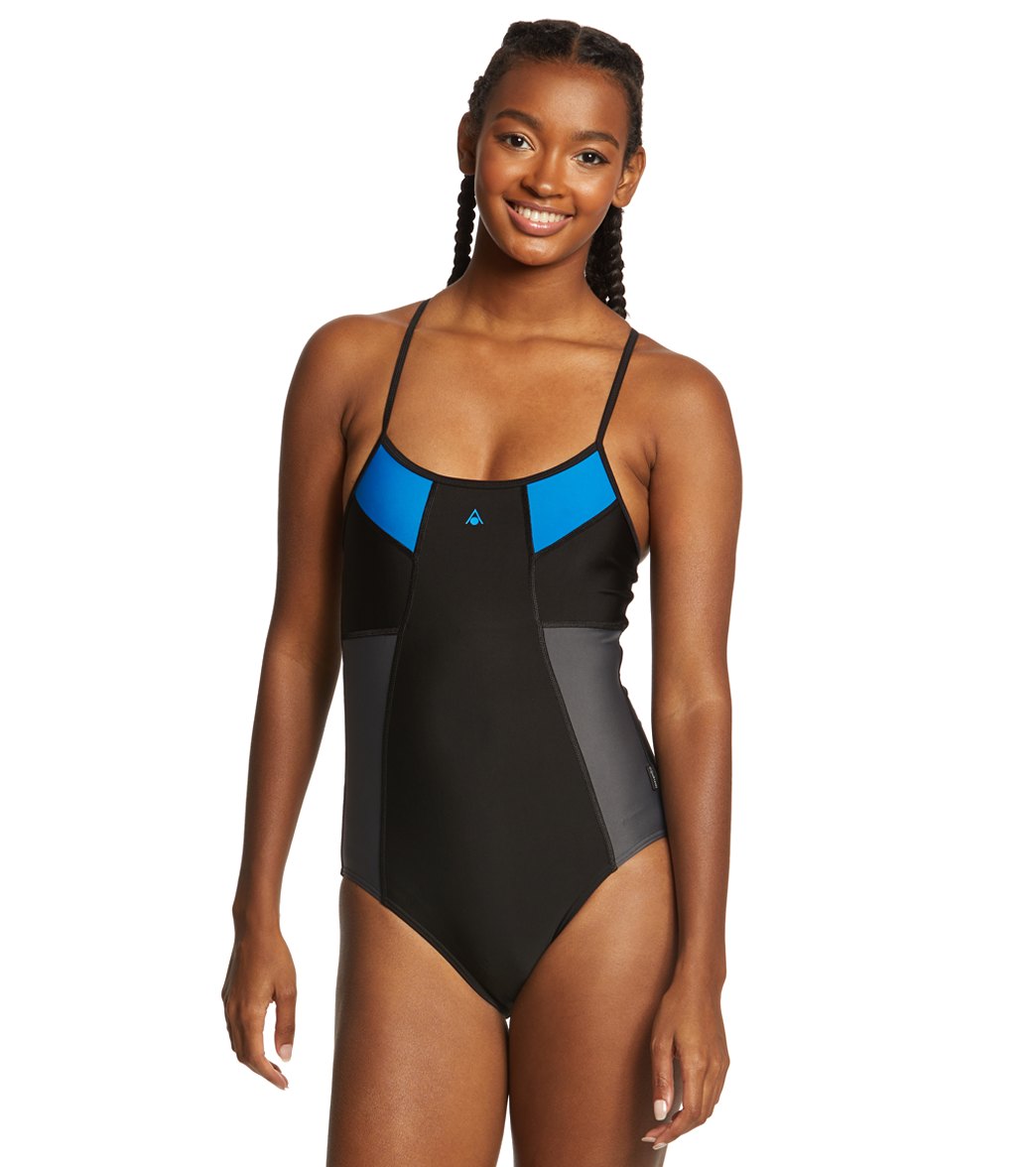Aqua Sphere Clover Chic Back - Black/Turquoise 32 Polyester - Swimoutlet.com