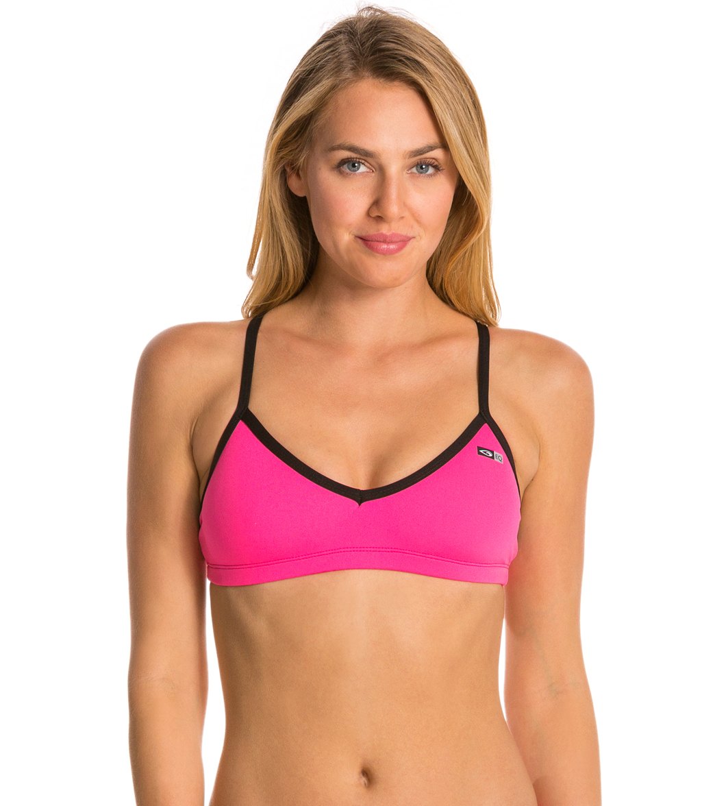 Eq Swimwear Solid Poly Passion Top - Hot Pink X-Small Nylon/Spandex - Swimoutlet.com