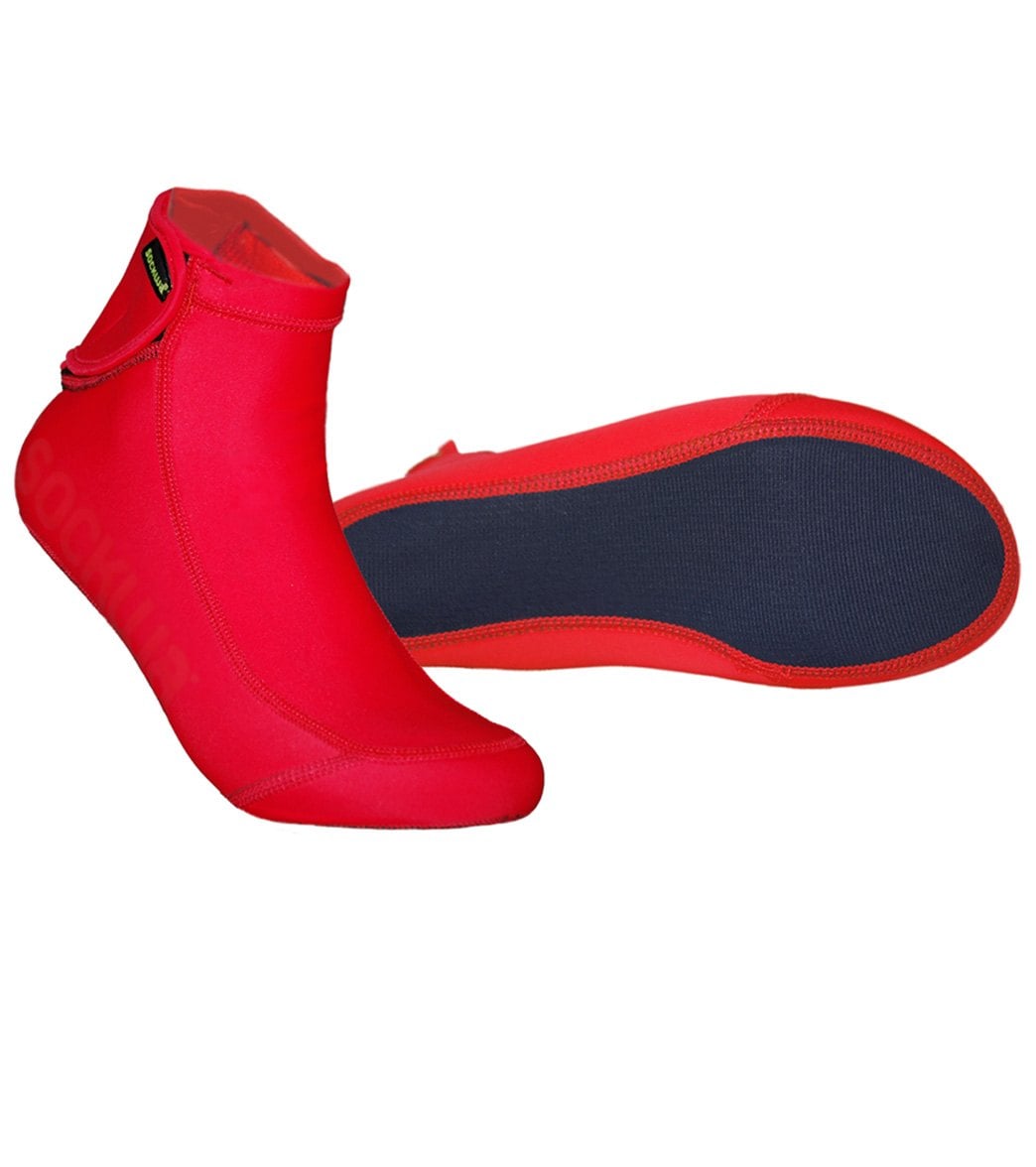 Sockwa Water Shoes Playa Hi Aqua Socks - Red W6/M5 - Swimoutlet.com