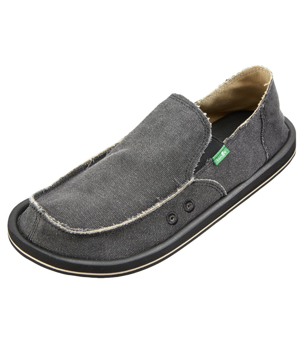 Sanuk Men's Vagabond Slip On Shoes - Charcoal 8 - Swimoutlet.com