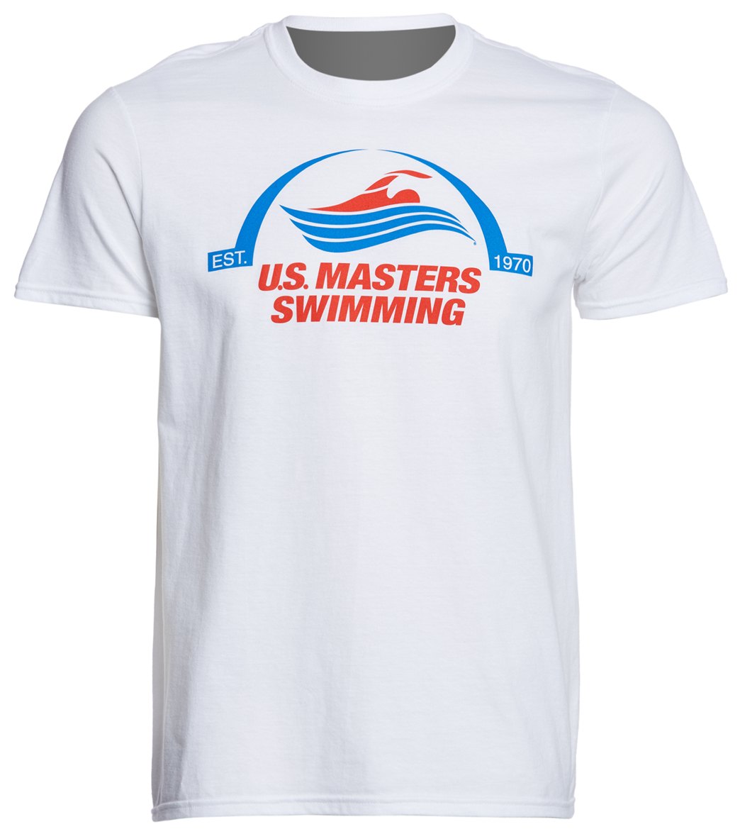 U.s. Masters Swimming Usms Men's Classic Crew Neck T-Shirt - White Xxl Cotton - Swimoutlet.com