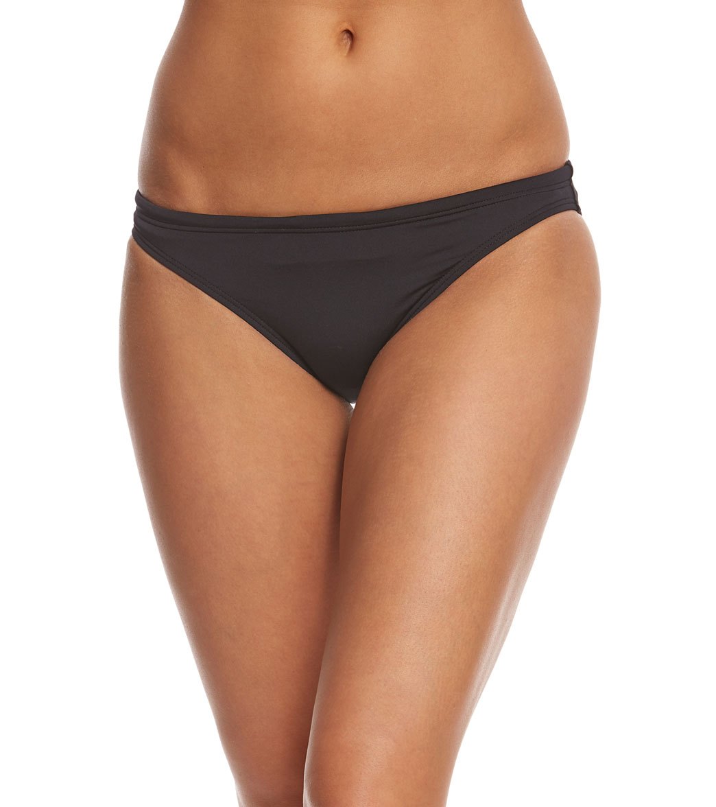 TYR Solid Lula Bikini Bottom - Black Large Polyester/Spandex - Swimoutlet.com
